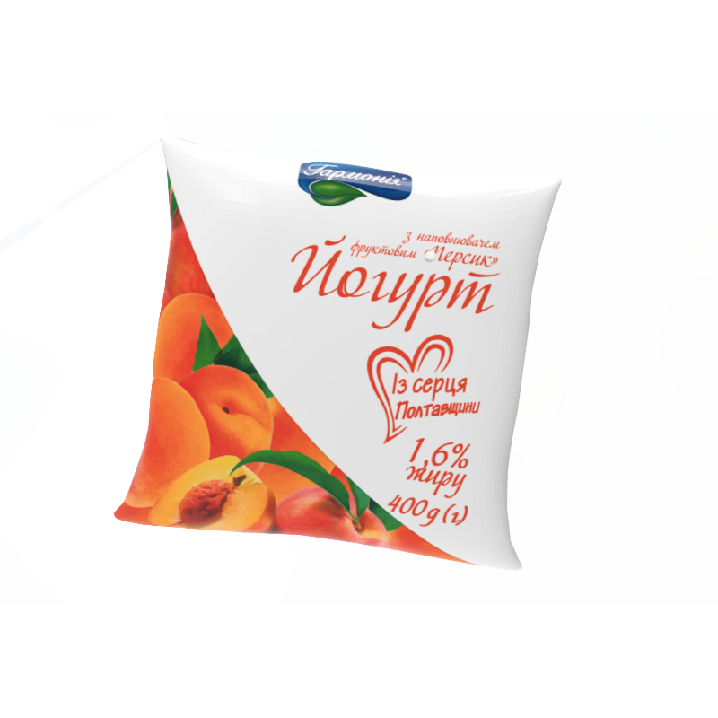 Йогурт питний ГАРМОНІЯ персик, 1,6%, 400 г